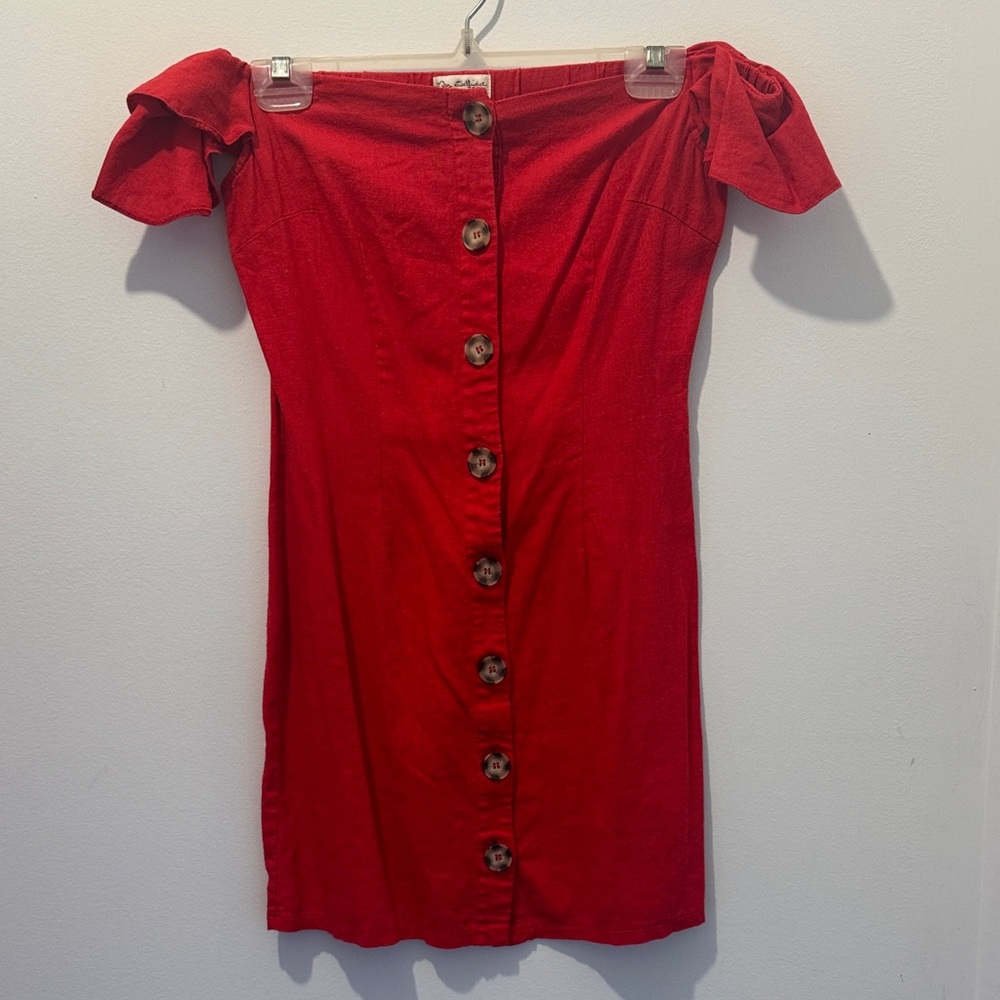 Red Off-Shoulder Dress